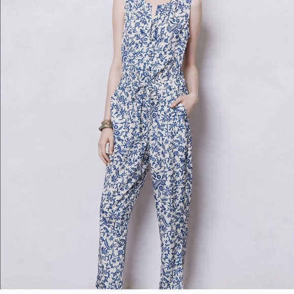 Anthropologie Pants - Anthropologie Leifnotes blue toile jumpsuit